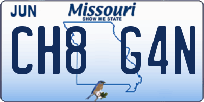 MO license plate CH8G4N