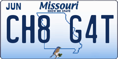 MO license plate CH8G4T
