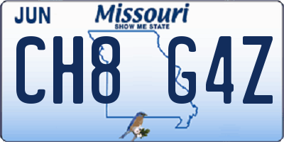 MO license plate CH8G4Z