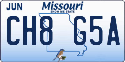 MO license plate CH8G5A