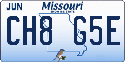 MO license plate CH8G5E