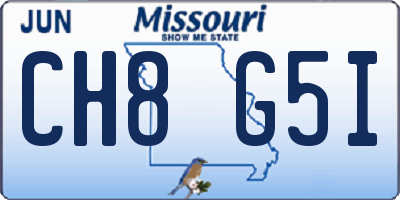 MO license plate CH8G5I
