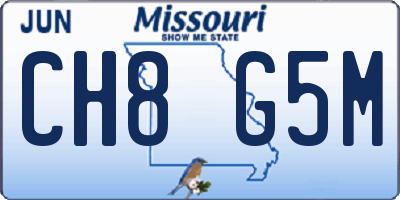 MO license plate CH8G5M