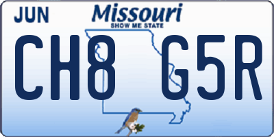 MO license plate CH8G5R