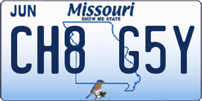 MO license plate CH8G5Y