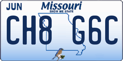 MO license plate CH8G6C