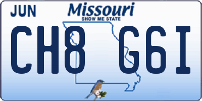 MO license plate CH8G6I