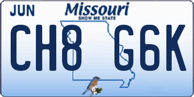 MO license plate CH8G6K