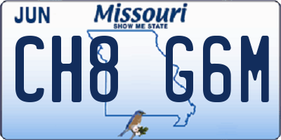 MO license plate CH8G6M