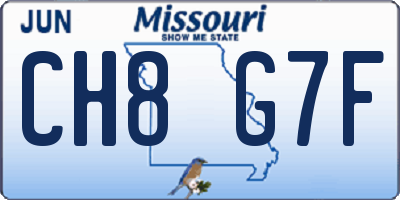 MO license plate CH8G7F