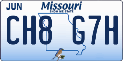 MO license plate CH8G7H