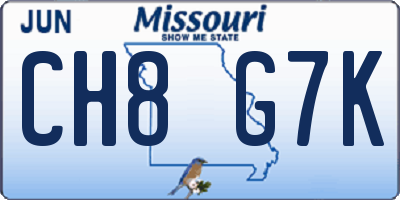 MO license plate CH8G7K