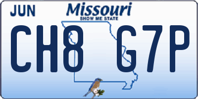 MO license plate CH8G7P