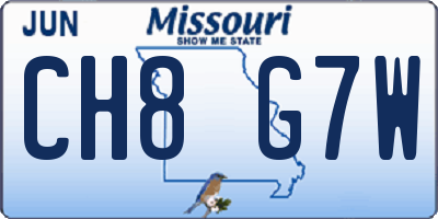 MO license plate CH8G7W