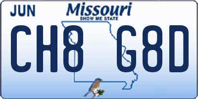 MO license plate CH8G8D