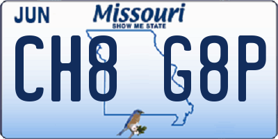 MO license plate CH8G8P