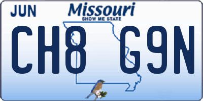 MO license plate CH8G9N