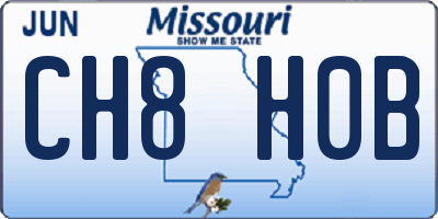 MO license plate CH8H0B
