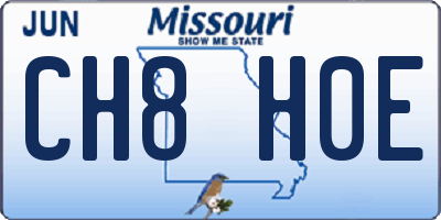 MO license plate CH8H0E