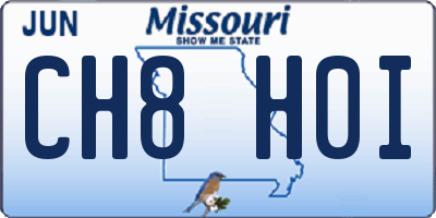 MO license plate CH8H0I