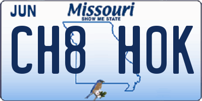 MO license plate CH8H0K
