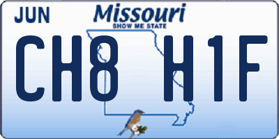 MO license plate CH8H1F