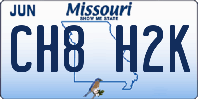 MO license plate CH8H2K