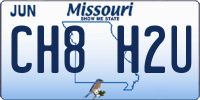 MO license plate CH8H2U