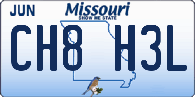 MO license plate CH8H3L