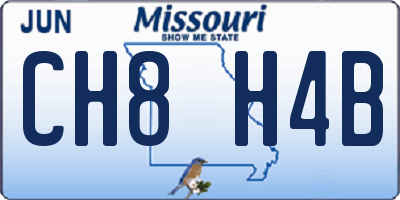 MO license plate CH8H4B