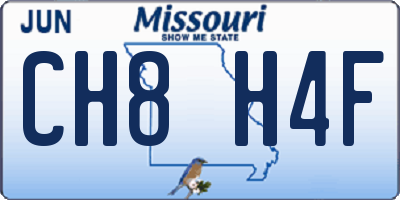 MO license plate CH8H4F