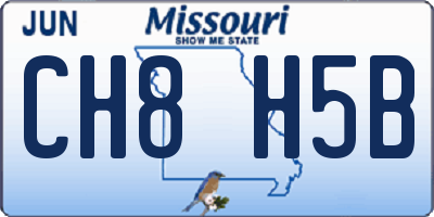 MO license plate CH8H5B