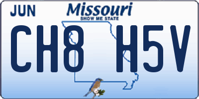 MO license plate CH8H5V