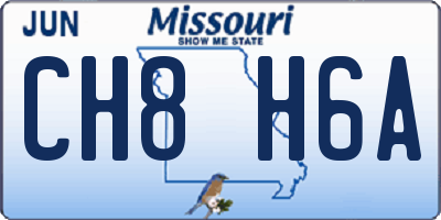 MO license plate CH8H6A