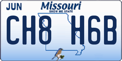 MO license plate CH8H6B