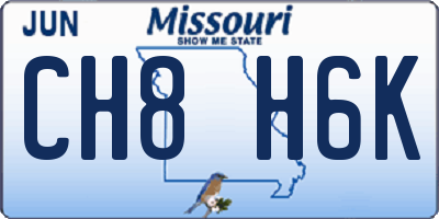 MO license plate CH8H6K