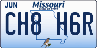MO license plate CH8H6R