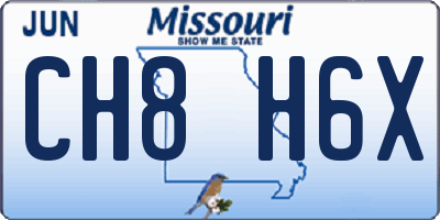 MO license plate CH8H6X