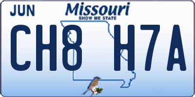 MO license plate CH8H7A