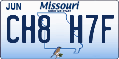 MO license plate CH8H7F