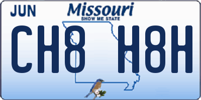 MO license plate CH8H8H