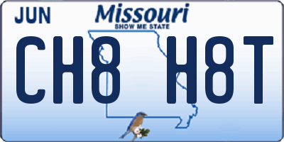 MO license plate CH8H8T