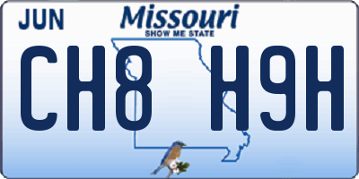 MO license plate CH8H9H