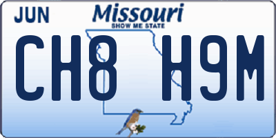 MO license plate CH8H9M