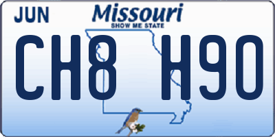 MO license plate CH8H9O