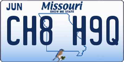 MO license plate CH8H9Q