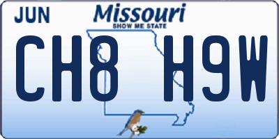 MO license plate CH8H9W