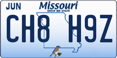 MO license plate CH8H9Z