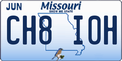 MO license plate CH8I0H