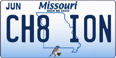 MO license plate CH8I0N